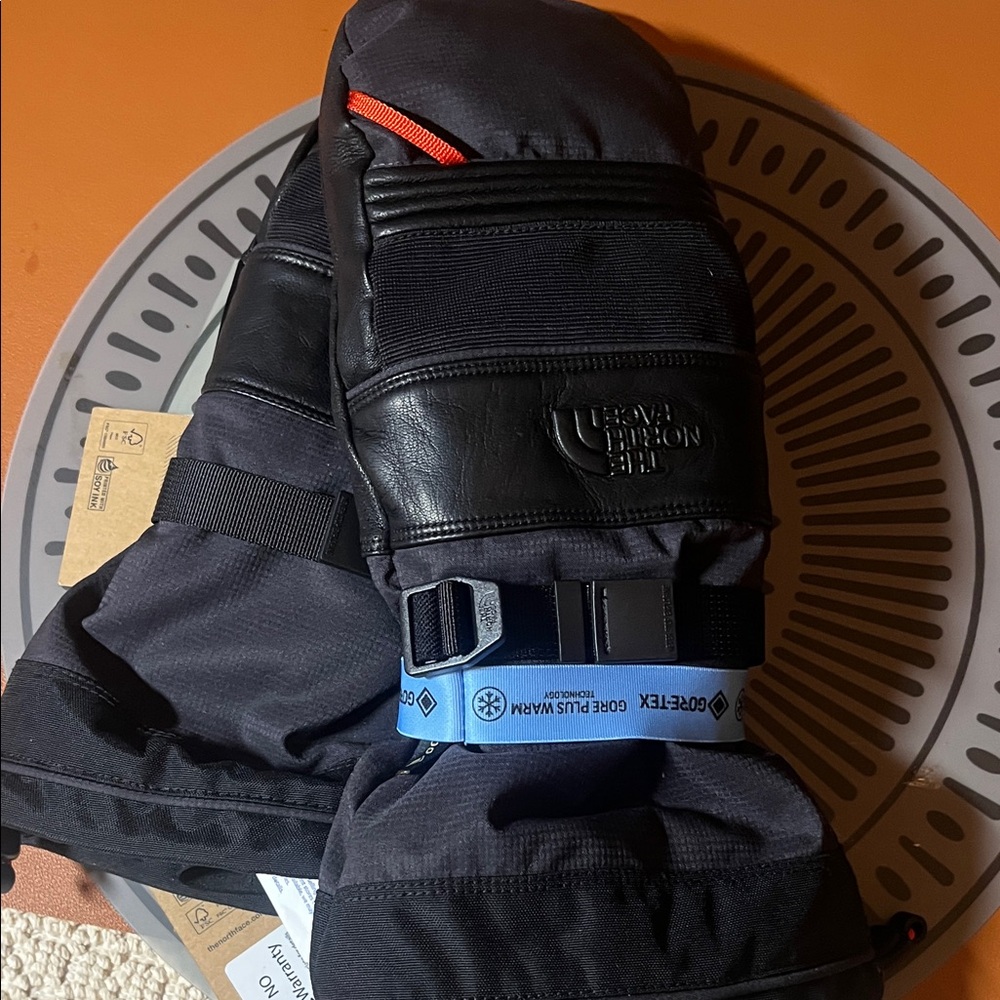The North Face Black and Dark Gray Gore-Tex Gloves
